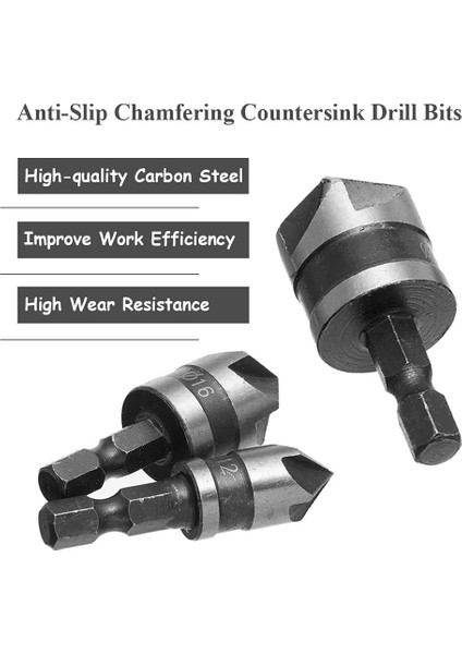 3 Adet 3 Adet Set 12/16/19MM Havşa Sıkıcı Matkap Ucu Seti Ahşap Metal Hızlı Değişim Matkap Ucu Aracı Pah Matkap Aracı (Yurt Dışından)