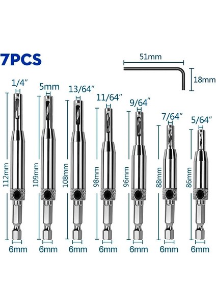 7 Adet Set Xcan 1 Takım Kendinden Merkezleme Menteşe Matkap Ucu Kapı Dolap Menteşe Yerleştirme Delik Kesici Ağaç Işleme Aleti Hss Merkezi Matkap Ucu 5/64-1/4 (Yurt Dışından)