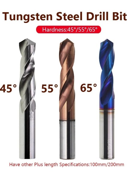 HRC55 4.0mm Tungsten Çelik Matkap Ucu 1 Adet 1.0-20.0mm HRC45/55/65 Katı Karbür Matkap Uçları Büküm Matkap Ucu Sert Alaşım Paslanmaz Aracı (Yurt Dışından)