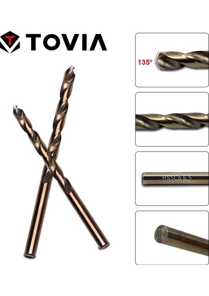 5.5mm 1 Pc T Tovıa 1.0-13MM Kobalt Büküm Matkap Ucu Hss M35 Metal Matkap Ucu Paslanmaz Çelik Ahşap Metal Delme Delik Kesici (Yurt Dışından) modelleri
