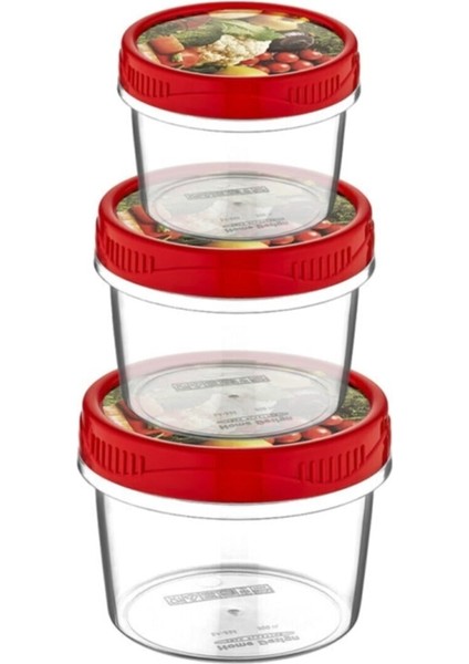 3lü Plastik Style Box Saklama Kabı Seti 13X9,5CM