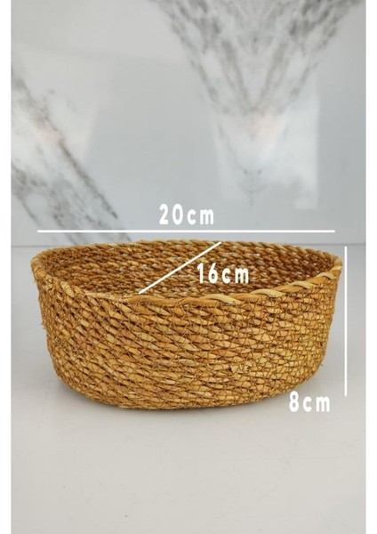 Hasır Banyo ve Makyaj Organizer Sepeti Oval Düzenleyici 20 cm Kahverengi - PNL-PH22 S/3 indirimleri