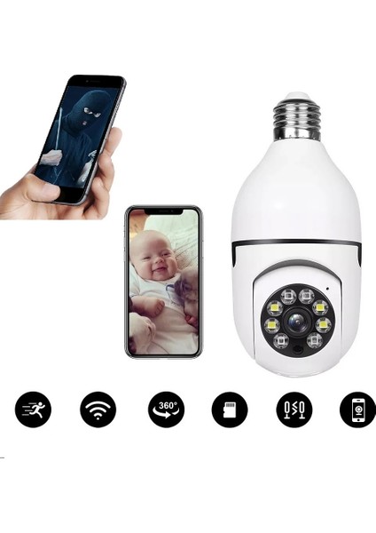 Kablosuz Kamera Gece Görüş Bebek Güvenlik Akıllı Ampul Wifi Kamera modelleri