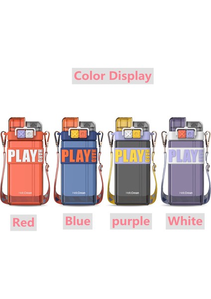 Punk Çift Kişilik Askılı Pipetli Bardak 520ML Flask Tritan Öğrenci Su Isıtıcısı (Yurt Dışından)