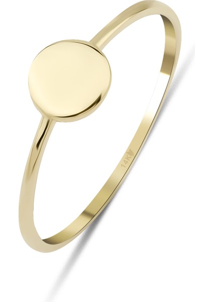 14 Ayar Altın Minimal Disk Yüzük KRS129-14GR