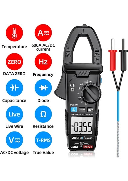 CM83A Mestek Ac Dc Dijital Pens Metre 600A Akım Multimetre Pinza Amperimetrica True Rms Yüksek Hassasiyetli Akım Kelepçesi Amperimetro (Yurt Dışından) fiyatları