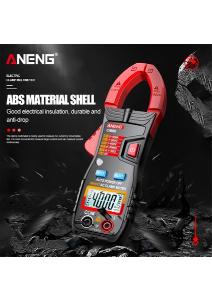CM81 Kırmızı Aneng CM81 CM80 Dijital Pens Metre Multimetre 600A Ac Akım Test Cihazı Pense Otomatik Aralığı Voltmetre True Rms Direnç Ölçer (Yurt Dışından)
