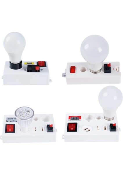 E14E27 Mavi Ab Tak LED Işık Tabanı E27 B22 E14 Lamba Ampul Çok Fonksiyonlu Test Lambası Güç Ekranı ile Standı 12 Port LED Ampul Test Cihazı LED Işık Tabanı (Yurt Dışından)