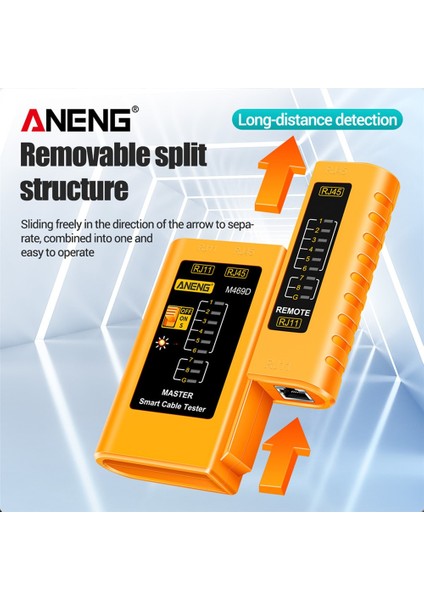 Siyah Aneng M469D RJ45 Kablo Lan Test Cihazı Ağ Kablosu Test Cihazı RJ45 RJ11 RJ12 Cat5 Utp Lan Kablo Test Cihazı Ağ Aracı Ağ Onarımı (Yurt Dışından)