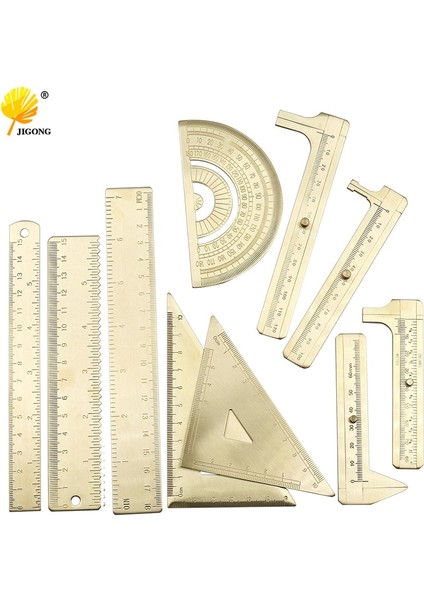 6 Bakır Cetvel Ölçü Ölçüm Aracı Cep 0-180MM Mini Katı Pirinç Sürgülü Gösterge Çift Ölçekli Sürmeli Kumpas Taşınabilir Araç (Yurt Dışından)