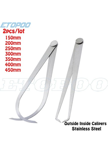 350MM 2 Adet Kaliperler 150-450MM Metal Kumpas Firma Ortak Iç ve Dış Kaliper Paslanmaz Çelik Makinist Oyma Ölçüm Aracı (Yurt Dışından)