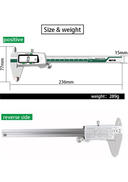 Gümüş 0-150MM 0.01MM Paslanmaz Çelik Yüksek Doğruluk Elektronik LCD Dijital Ekran Slayt Kumpas Sürmeli Cetvel Ölçüm Aralığı 150MM (Yurt Dışından)