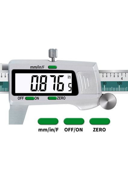 Gümüş 0-150MM 0.01MM Paslanmaz Çelik Yüksek Doğruluk Elektronik LCD Dijital Ekran Slayt Kumpas Sürmeli Cetvel Ölçüm Aralığı 150MM (Yurt Dışından)