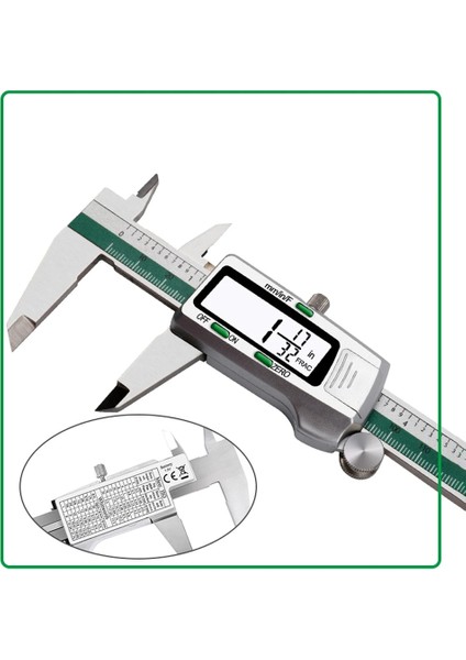 Gümüş 0-150MM 0.01MM Paslanmaz Çelik Yüksek Doğruluk Elektronik LCD Dijital Ekran Slayt Kumpas Sürmeli Cetvel Ölçüm Aralığı 150MM (Yurt Dışından)