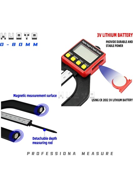 4kyes Mavi Dijital Derinlik Ölçer Dijital Diş Derinliği Ölçer LCD Manyetik Kendi Kendine Ayakta Açıklık 80MM El Yönlendiriciler Yükseklik Ölçer (Yurt Dışından) indirimleri
