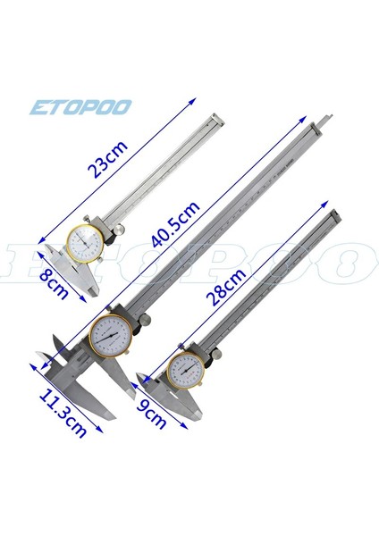 12IN 0.001 Inç 0-150MM/200MM/300MM Paslanmaz Çelik Metal Sürmeli Kumpas Kadranlı Kumpas 0.02MM Darbeye Dayanıklı Mikrometre Ölçer Ölçüm Mikrometr (Yurt Dışından) fiyatları