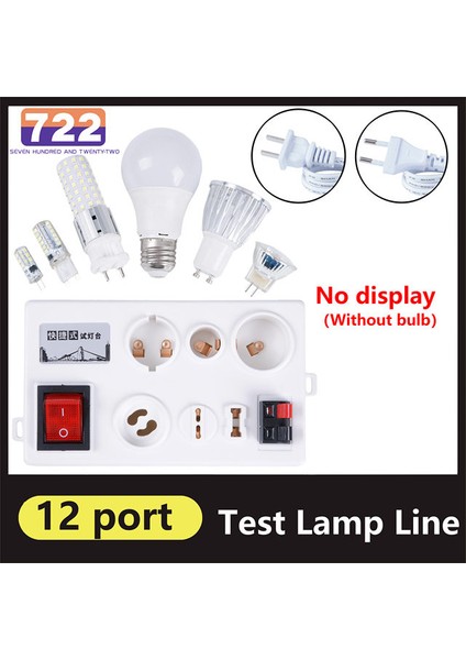 Ekran YOK-12PORT Ab Fişi LED Lamba Ampul Test Cihazı Ekran Test Cihazı LED Taşınabilir Kullanışlı Işık Yayan LED Güç Test Cihazı LED Ekranlı Hızlı LED Test Cihazı Arka Işık (Yurt Dışından)
