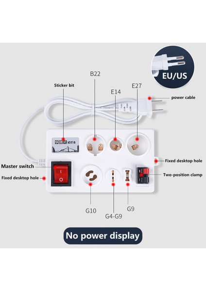 Ekran YOK-12PORT Ab Fişi LED Lamba Ampul Test Cihazı Ekran Test Cihazı LED Taşınabilir Kullanışlı Işık Yayan LED Güç Test Cihazı LED Ekranlı Hızlı LED Test Cihazı Arka Işık (Yurt Dışından)
