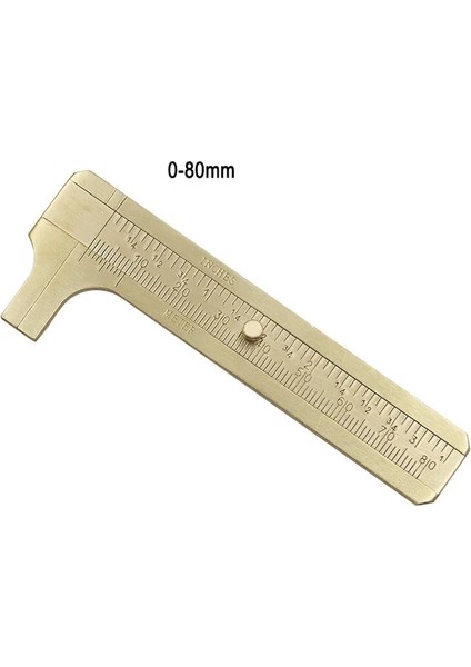 5 Bakır Cetvel Ölçü Ölçüm Aracı Cep 0-180MM Mini Katı Pirinç Sürgülü Gösterge Çift Ölçekli Sürmeli Kumpas Taşınabilir Araç (Yurt Dışından)