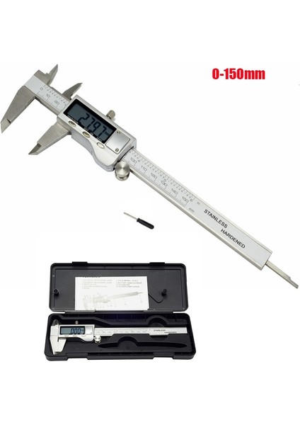 0-150MM Sürmeli 0-150/200/300 Dijital Kumpas Paslanmaz Çelik Sürmeli Kumpas Elektronik Mikrometre Cetvel Derinlik Ölçme Aracı Ölçer Enstrüman (Yurt Dışından)