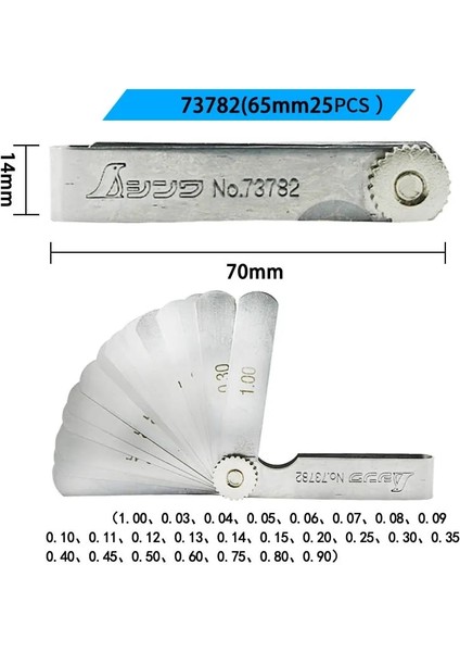 Shınwa Feeler Ölçer Boşluk Cetveli Paslanmaz Çelik Kalın Ölçer Kalınlık Ölçer Yüksek Hassasiyetli 0.02-1.0mm 65MM 25 Adet (Yurt Dışından)