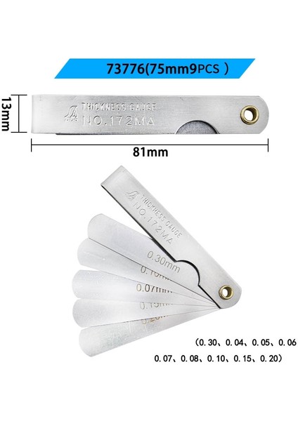 Shınwa Feeler Ölçer Boşluk Cetveli Paslanmaz Çelik Kalın Ölçer Kalınlık Ölçer Yüksek Hassasiyetli 0.02-1.0mm 65MM 25 Adet (Yurt Dışından)