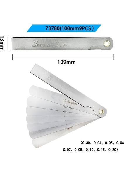 Shınwa Feeler Ölçer Boşluk Cetveli Paslanmaz Çelik Kalın Ölçer Kalınlık Ölçer Yüksek Hassasiyetli 0.02-1.0mm 65MM 25 Adet (Yurt Dışından)