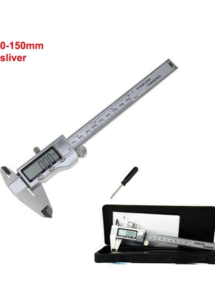 0150MM Şerit Endüstriyel Seviye Metal Kasa Paslanmaz Çelik Dijital Kumpas 0-50MM 0-150MM 200MM 300MM Elektronik Slayt Kumpas Mikrometre Ölçer (Yurt Dışından)