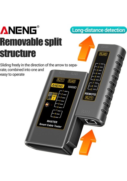 Sarı M469D Kablo Lan Test Cihazı Ağ Kablosu Test Cihazı RJ45 RJ11 RJ12 Cat5 Utp Lan Kablo Test Cihazı Ağ Aracı Ağ Onarımı (Yurt Dışından) fiyatları
