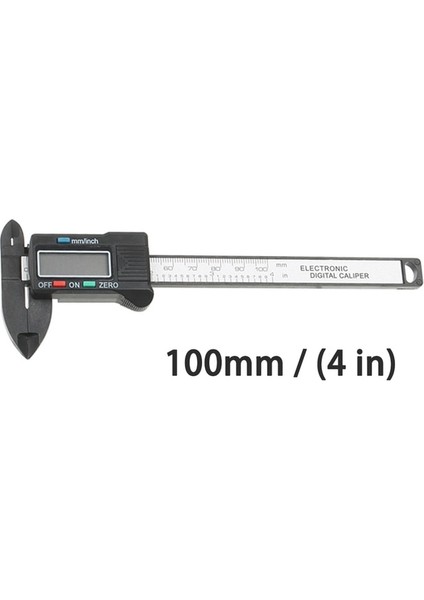Siyah 100 100/150MM 4/6 Inç LCD Dijital Elektronik Karbon Fiber Sürmeli Kumpas Ölçer Mikrometre Ölçme Aracı 1 M Mezura (Yurt Dışından)