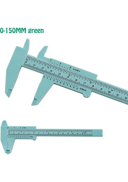 0-150 mm Yeşil 0-150MM Kumpas Tedbir Çift Ölçekli Sürgülü Ölçer Kaş Cetvel Dövme Kalıcı Sürmeli Kumpas Cetvel Aracı Ölçüm Cetveli (Yurt Dışından)