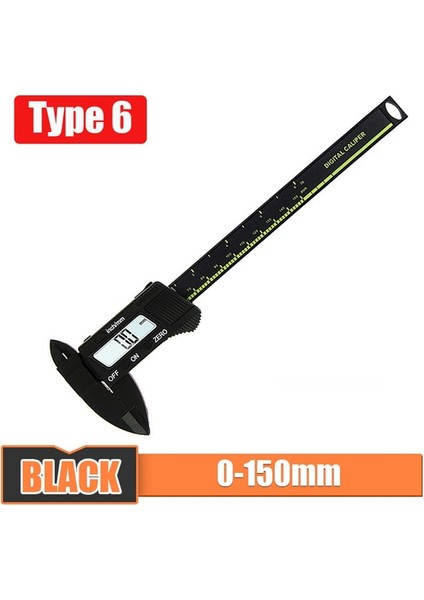 Tip 6 150MM Siyah Dijital Kumpas 6 Inç LCD Elektronik Sürmeli Kumpas 0-150MM Ölçer Pakometre Dijital Mikrometre Enstrüman Ölçme Aletleri (Yurt Dışından)