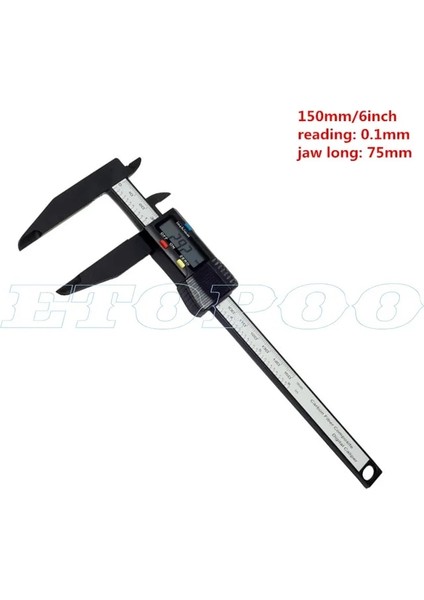 150MM Uzun Çene 150MM 200MM 300MM 0.1mm Dijital Elektronik Sürmeli Kumpas Çene Uzun Plastik Dijital Kumpas Mikrometre Dıy Ölçüm Araçları (Yurt Dışından)