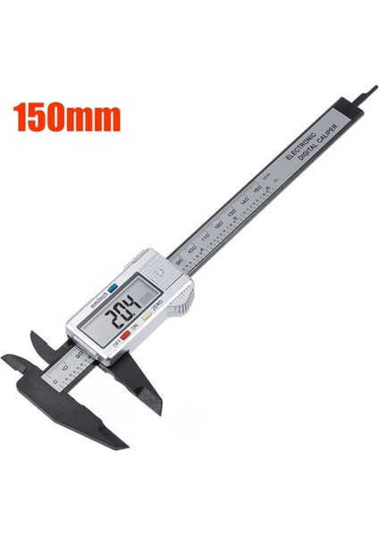 150MM Gümüş Dijital Sürmeli Kumpaslar 150MM 6 Inç LCD Elektronik Karbon Fiber Ölçer Mikrometre Ölçme Aracı Dijital Cetvel 100MM 0.1mm (Yurt Dışından)