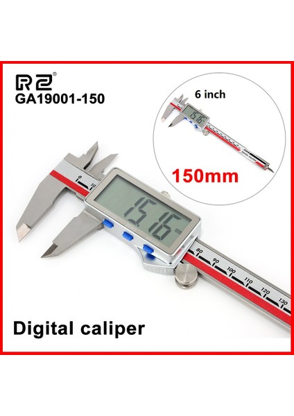 GA19002-150 Rz Sürmeli Kumpas Mini 150MM/6IN Hassas Ölçüm Aracı Paslanmaz Çelik Metal Dijital Sürmeli Kumpas Inç Elektronik Cetvel (Yurt Dışından) fiyatları