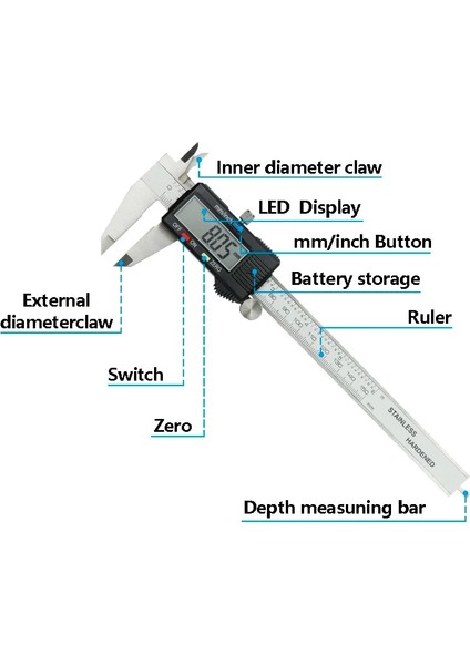 0-150MM Kumpas LCD Dijital Kumpas 0-150MM Doğruluk 0.01MM Ölçüm Aletleri Ölçer Mikrometre Paslanmaz Çelik Sürmeli Kumpas (Yurt Dışından) fırsatları
