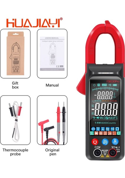 Kırmızı Kelepçe Metro Huajıayı Dijital Pens Metre Ac 400A Akım Gerilim 6000 Sayım Kelepçe Multimetre Canlı Kontrol Ncv Frekans Kondansatör Test Cihazı (Yurt Dışından) fiyatları