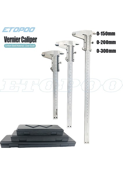 0-150MM 0-150MM/200MM/300MM Metal Kumpas Yüksek Karbonlu Çelik Sürmeli Kumpaslar Mikrometre Cetvel Derinlik Ölçme Aracı Ölçer Enstrüman (Yurt Dışından) fiyatları