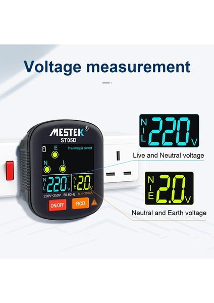 Ingiltere Tak 220V-250V Dijital Akıllı Soket Test Cihazı Rcd Güvenlik Faz Kontrolü Sıfır Canlı Tel Algılama Kaçak Elektroskop Renkli Ekran Ev Soket Test Cihazı (Yurt Dışından) fırsatları