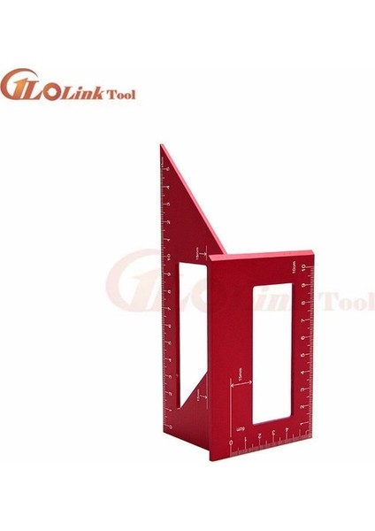 Kırmızı Yüksek Kaliteli Ahşap Alet Japon Alüminyum Alaşımlı Ağaç Işleme Çok Fonksiyonlu Kare 45 Derece 90 Derece Ölçer Cetvel (Yurt Dışından)