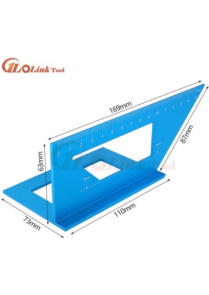 Kırmızı Yüksek Kaliteli Ahşap Alet Japon Alüminyum Alaşımlı Ağaç Işleme Çok Fonksiyonlu Kare 45 Derece 90 Derece Ölçer Cetvel (Yurt Dışından) fırsatları