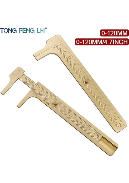 Çift 0-120MM 0-120MM Mini Pirinç Kaliper Saf Bakır Sürmeli Çift Tek Ölçekli Ölçüm Cetveli Retro Taşınabilir (Yurt Dışından) fiyatları