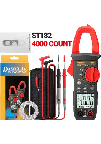 ST183 ST181 ST182 ST183 Dijital Pens Metre Ac Akım 4000 Sayım Multimetre Ampermetre Gerilim Test Cihazı Araba Amp Hz Kapasite Ncv Ohm Testi (Yurt Dışından) indirimleri