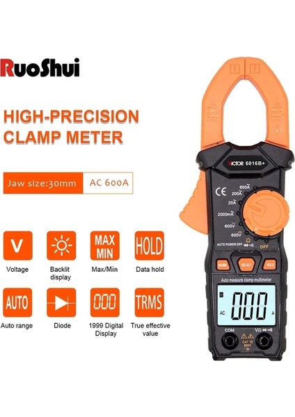 Pens Metre Dijital Pens Metre 600A Akım True Rms Akıllı Pense Ampermetre Otomatik Rang Multimetre Dc Ac Gerilim Multimetro Hz Ohm Ncv Test Cihazı (Yurt Dışından)