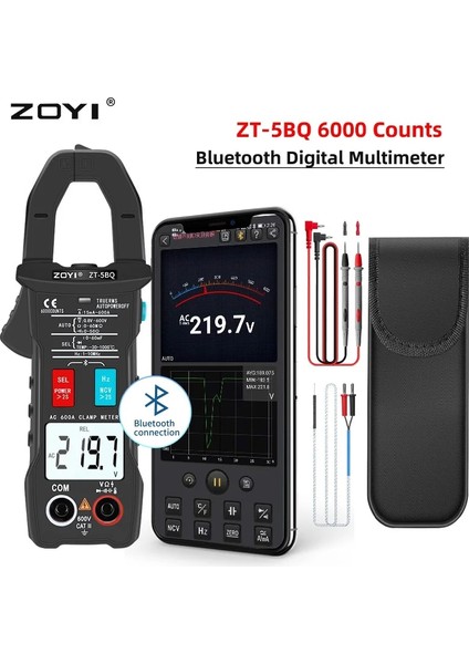 Zt-5bq Zoyı Zt-5bq 6000 Sayım Ncv Testi Dijital Akıllı Pens Metre Bt Fonksiyonu ile True Rms Kelepçe Tipi Multimetre Kapasite Frekans (Yurt Dışından) indirimleri