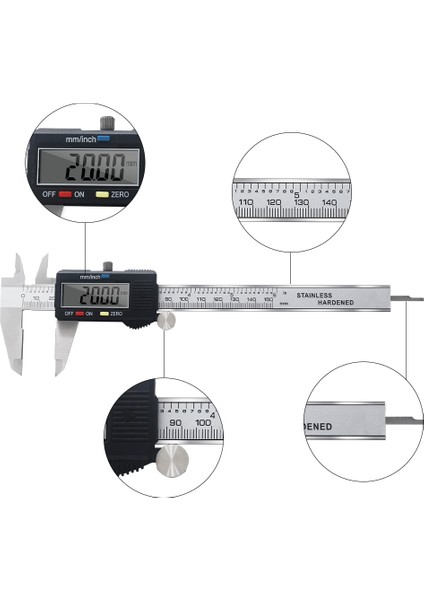 Model 1 Kutu Yok Ölçme Aracı Paslanmaz Çelik Kumpas 0-150MM 200MM 300MM Dijital Sürmeli Kaliper Ölçer Mikrometre Paquimetro Messschieber (Yurt Dışından) fırsatları