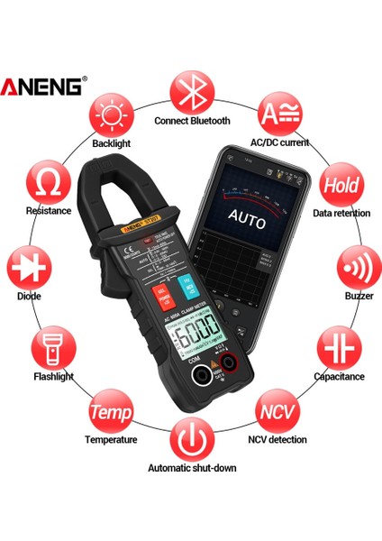 ST207 Kağıt Kutu ile ST207 Dijital Bluetooth Akıllı Multimetre Pens Metre 6000 Sayım True Rms Dc/ac Gerilim Test Cihazı Ac Akım Hz Kapasite Ohm Testı (Yurt Dışından) indirimleri