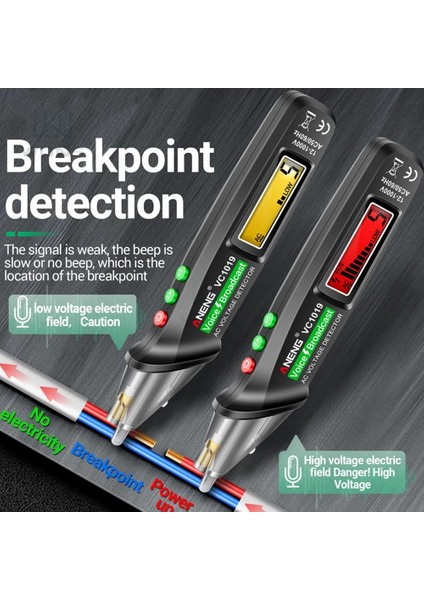 Siyah Aneng VC1019 Gerilim Test Cihazı Kalem Intelligente Ses Yayını 12 V-1000 V Kızılötesi Sensör Konumlandırma Gerilim Elektrische Kalem (Yurt Dışından) fiyatları