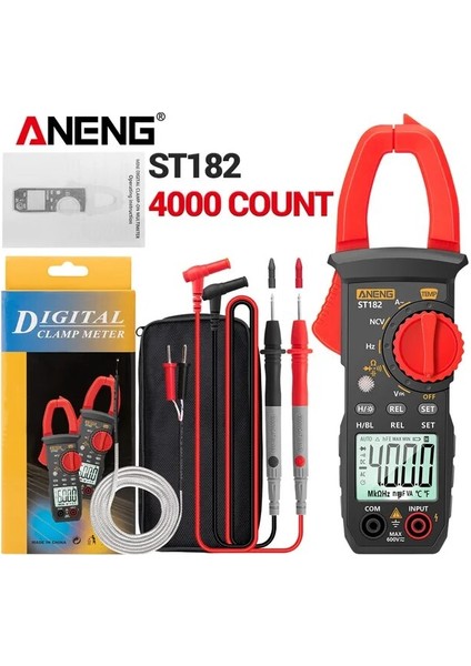 ST182 Pro Aneng ST182 Pense Ampermetre Amperometrik Pens Metre Profesyonel Dijital Multimetre Otomotiv Test Cihazı 4000 Ohm Test Araçları (Yurt Dışından)