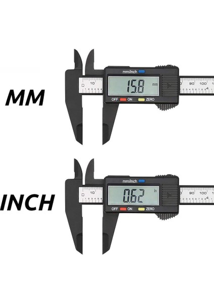 150MM LED Dijital Kumpas 150MM 6 Inç Karbon Fiber Elektronik Sürmeli Kumpas 2 Modlu Ölçer Mikrometre Dijital Cetvel Ölçme Aracı (Yurt Dışından)